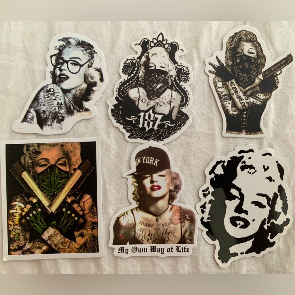 FREE w/$30+ purchase - 6 sticker set - Marilyn Monroe